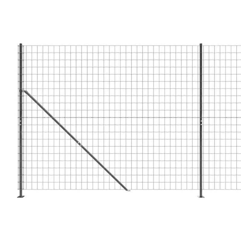 Tinklinė tvora su flanšais, antracito spalvos, 1,4x10m