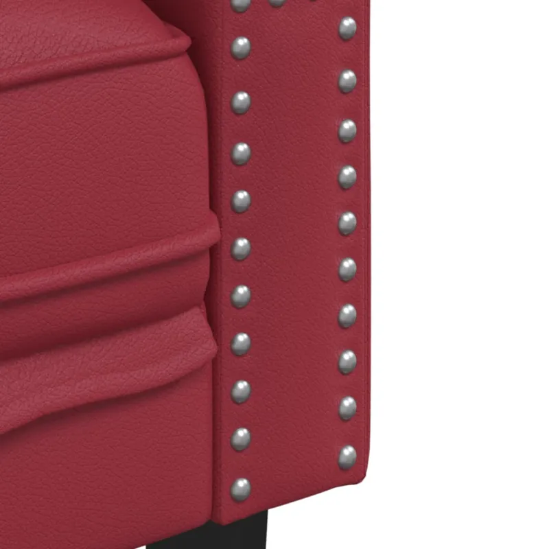 Chesterfield sofų komplektas, 2 dalių, raudonojo vyno spalvos