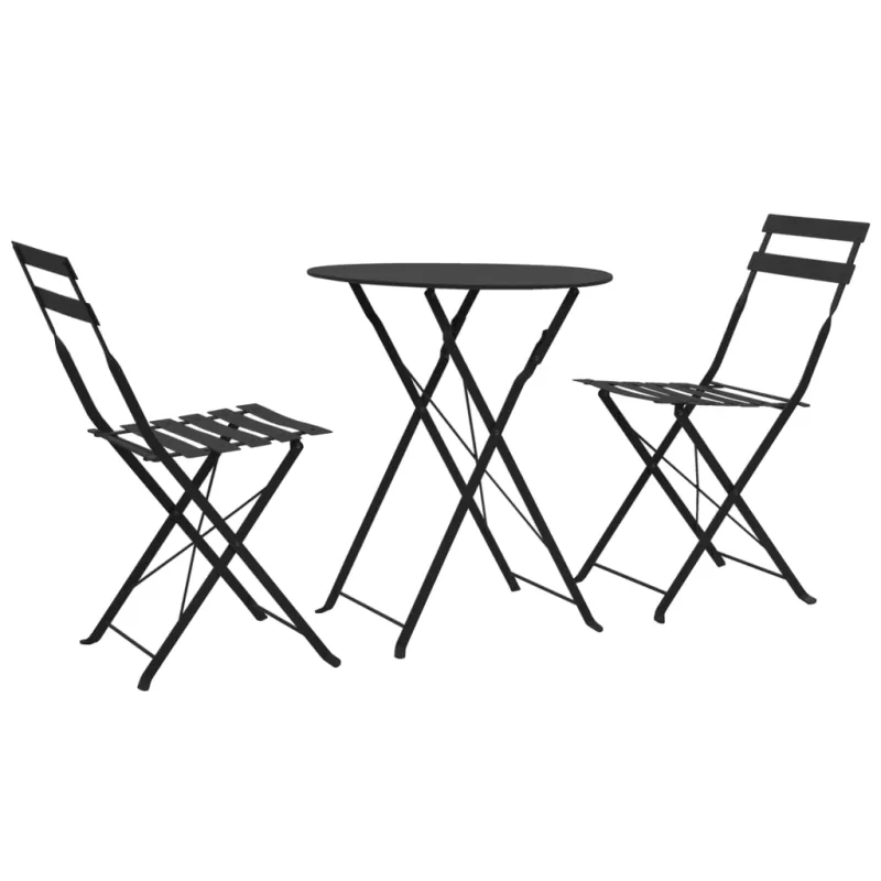 Bistrokalustekokoelma, 3D, musta, teräs
