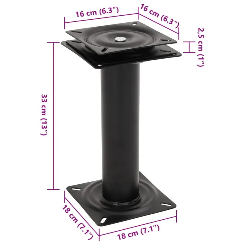 Koja valties sėdynei su 360° pasukimo mechanizmu, plienas