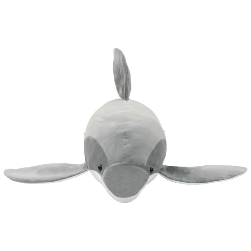 Minkštas žaislinis delfinas, pilkas, pliušinis
