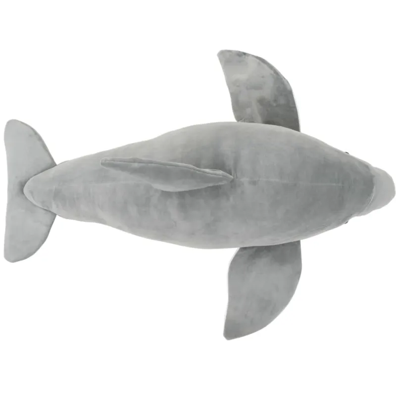 Minkštas žaislinis delfinas, pilkas, pliušinis
