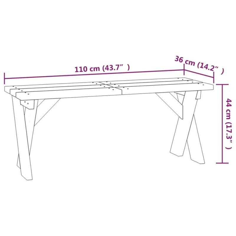 Sodo suoliukas, 110cm, impregnuota pušies mediena