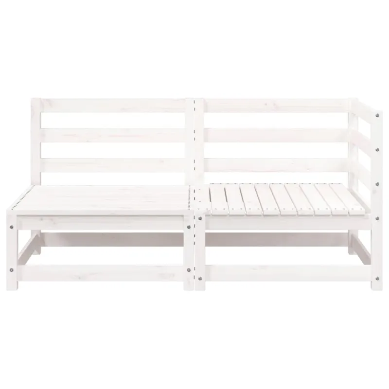 Dvivietė sodo sofa, baltos spalvos, pušies medienos masyvas