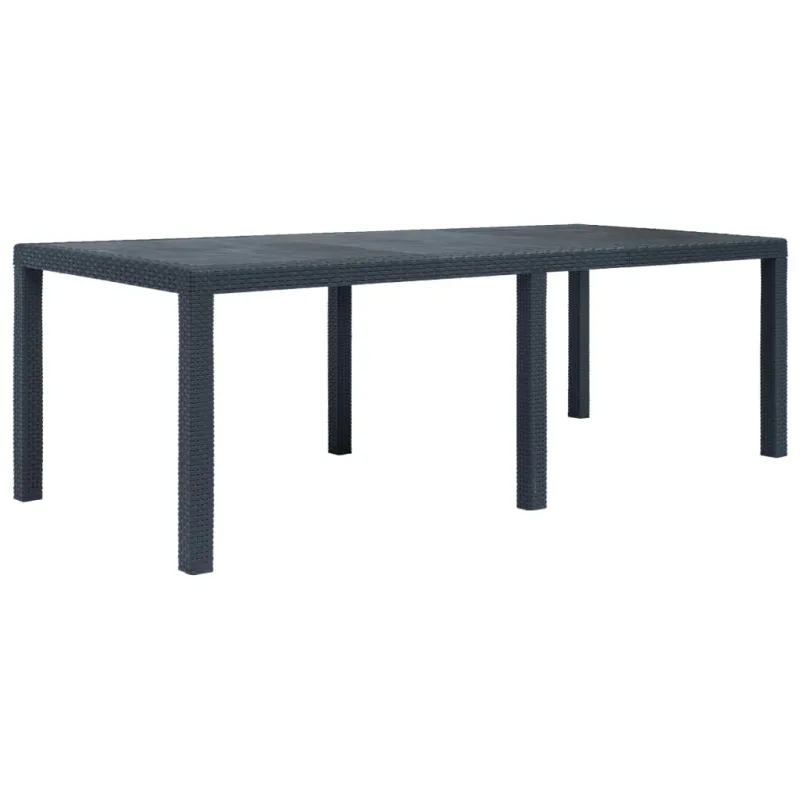 Sodo pöytä, antrasiitin väri, 220x90x72 cm, muovi, pyörillä, jäljitelmä puusta