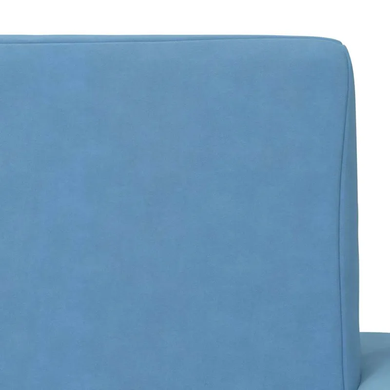 Vaikiška sofa-lova, mėlynos spalvos, minkštas pliušas