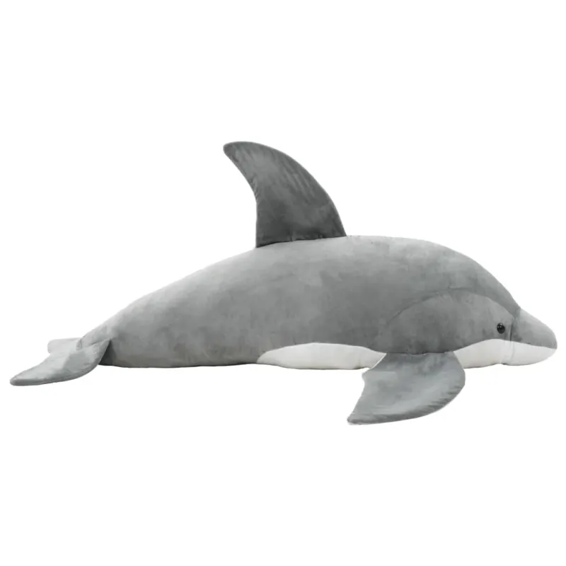 Minkštas žaislinis delfinas, pilkas, pliušinis