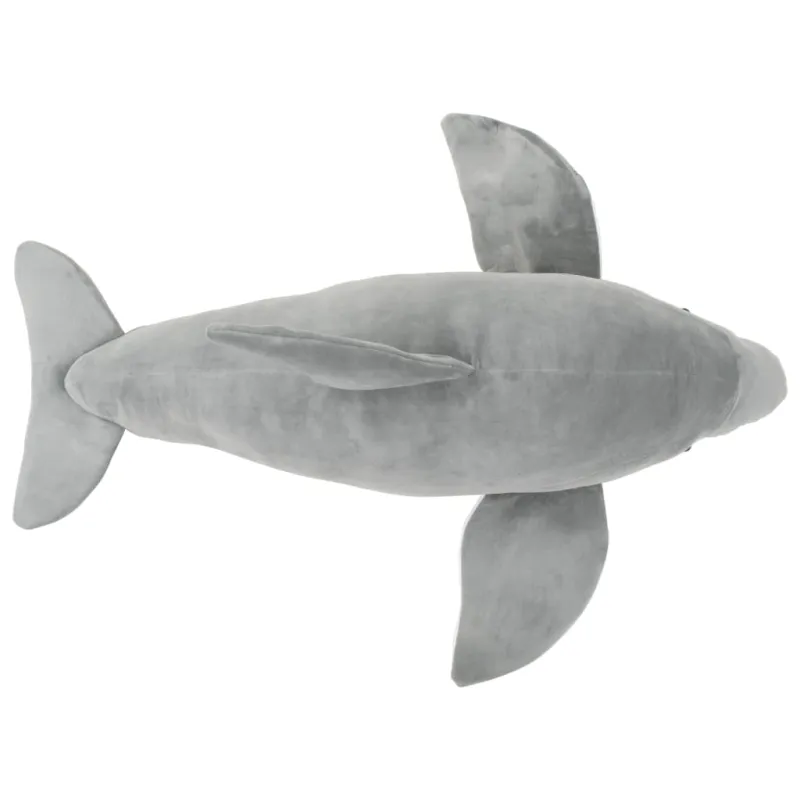 Minkštas žaislinis delfinas, pilkas, pliušinis