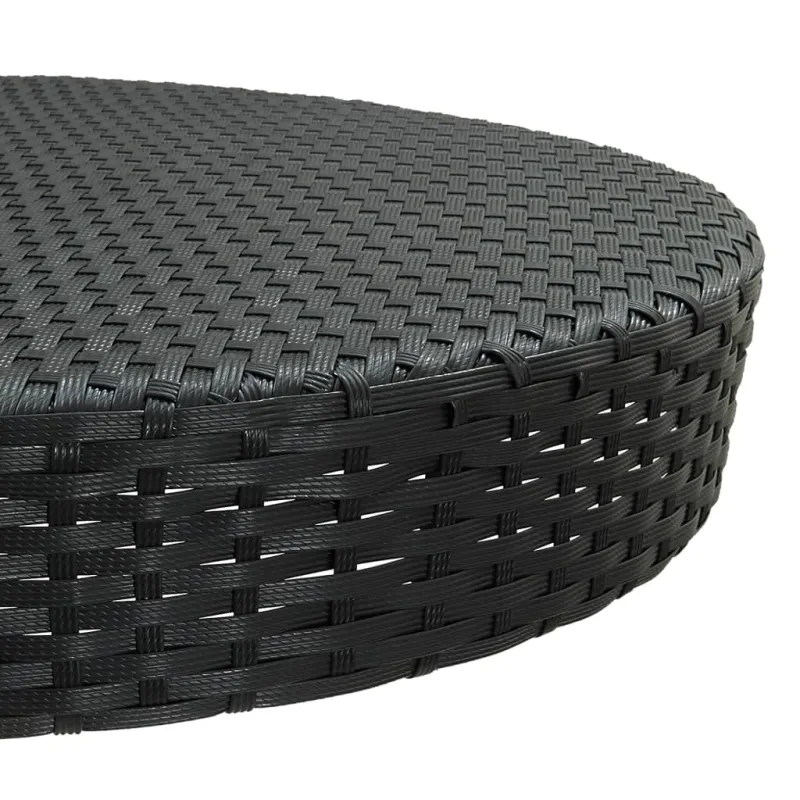 Sodo kahvila, musta, 75,5x106 cm, polyrattana