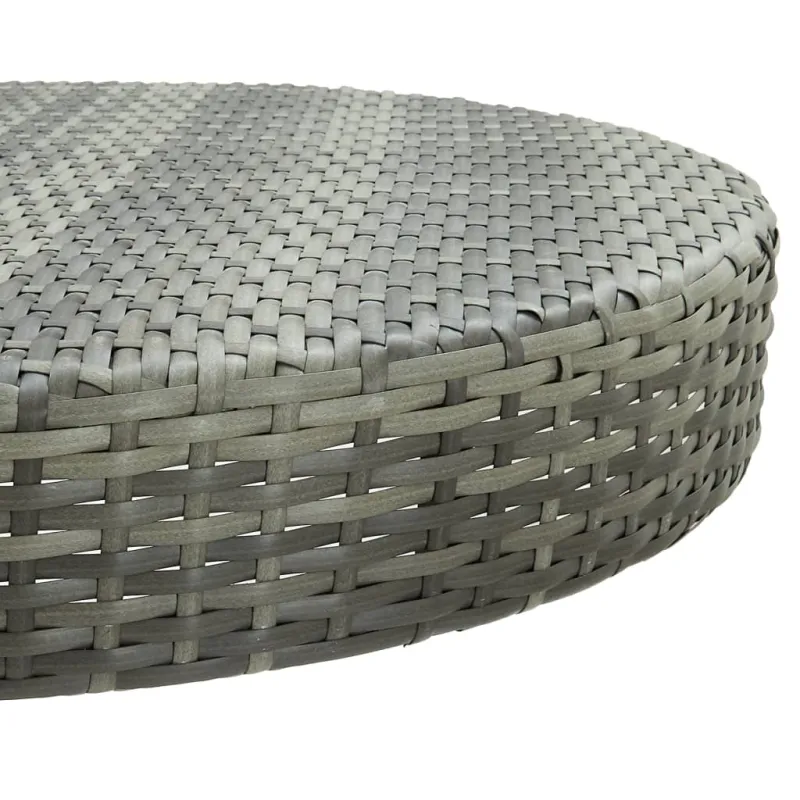 Sodo stoli-laud, hallikas, 75,5x106cm, polirattana