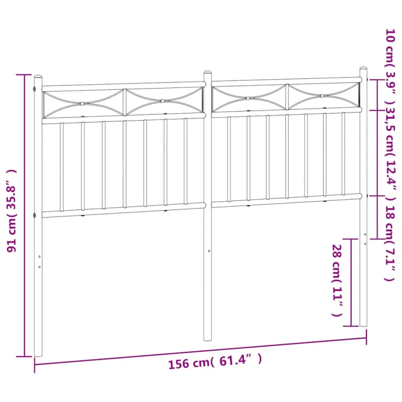 Metalinis pakaitinis galvūgalis, baltos spalvos, 150cm