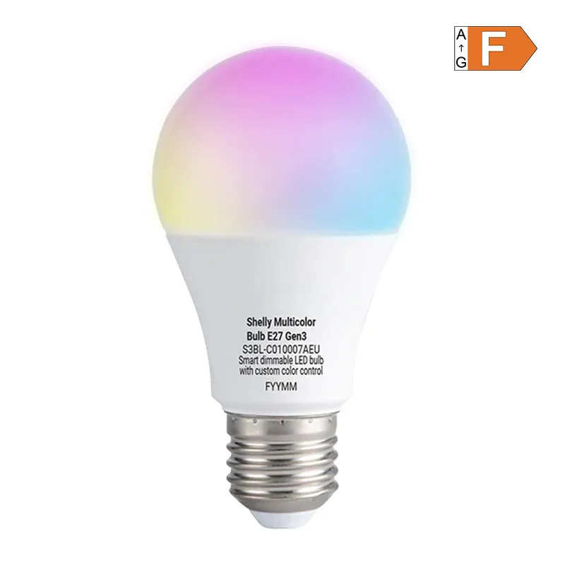 SHELLY Monivärinen Polttimo Gen3 E27 LED-lamppu universal