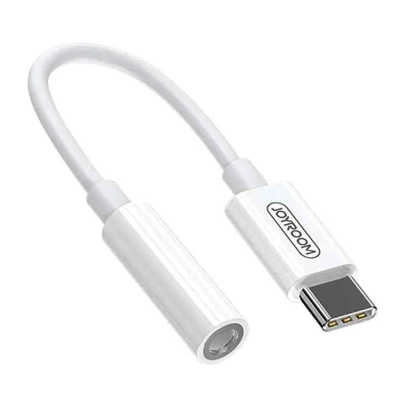 Digitaalne heliadapter USB-C–st 3,5 mm Joyroom SH-C1 (valge) universaalne