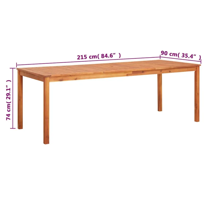 Sodo pöytätaso, 215x90x74 cm, akatsiapuuta massiivinen