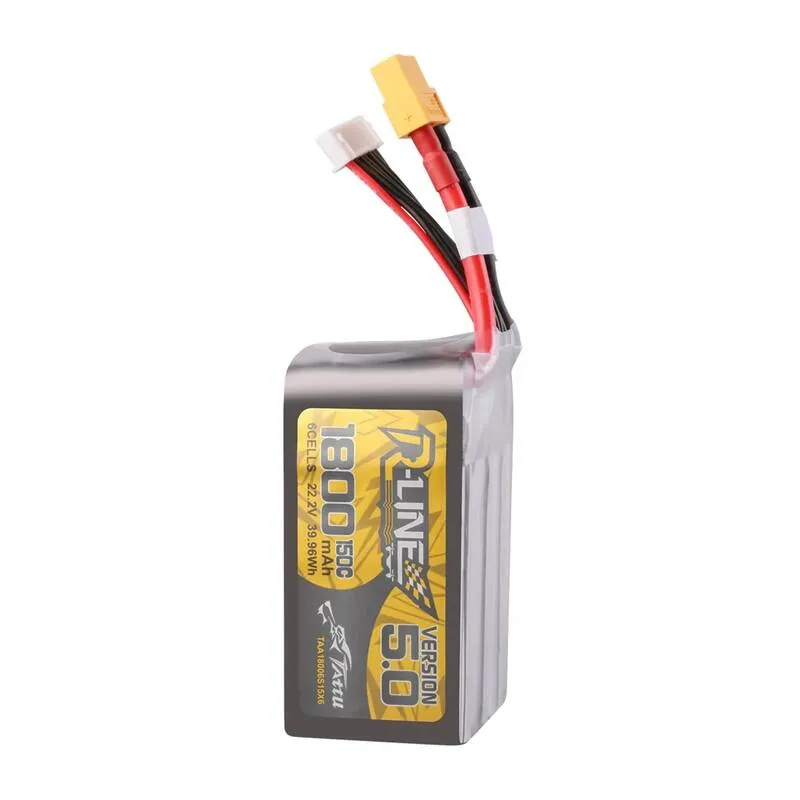 Tattu R-Line Version 5.0 1800 mAh 22,2 V 150C 6S LiPo-akku XT60-liittimellä, yleiskäyttöinen