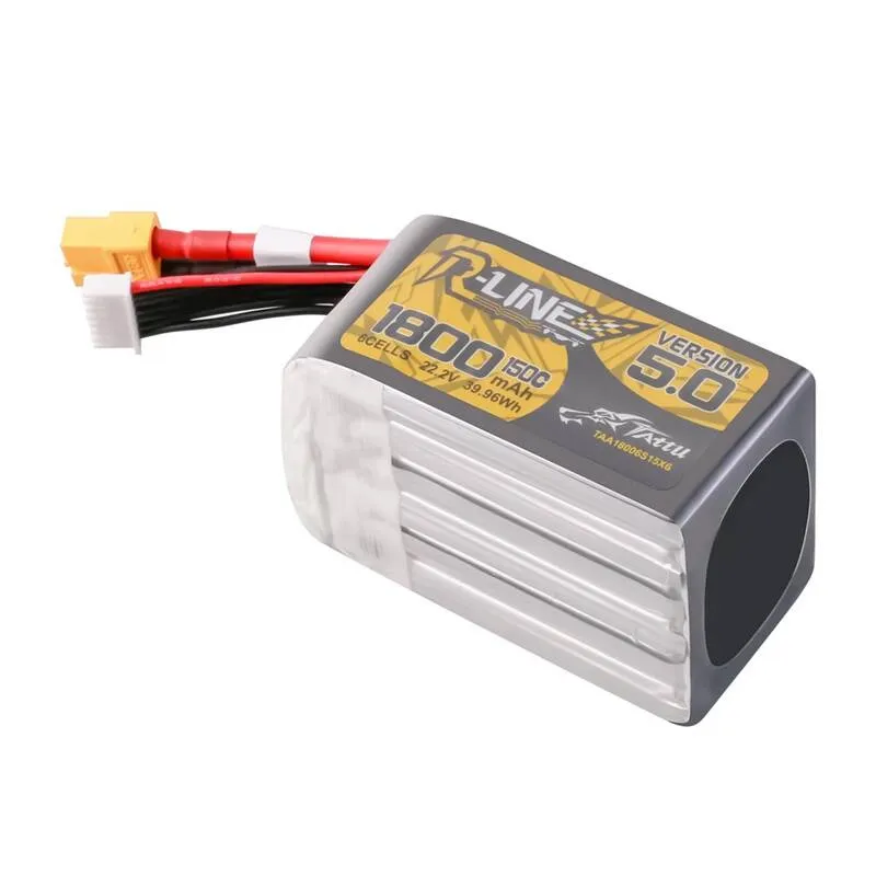 Tattu R-Line Version 5.0 1800 mAh 22,2 V 150C 6S LiPo-akku XT60-liittimellä, yleiskäyttöinen