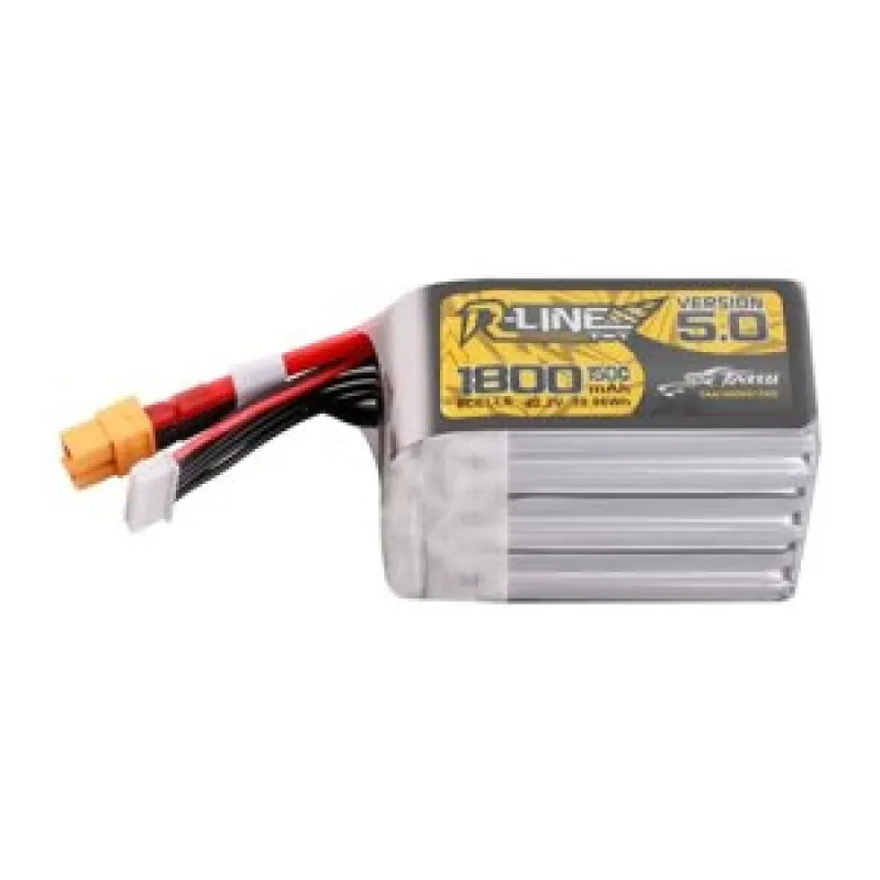 Tattu R-Line Version 5.0 1800 mAh 22,2 V 150C 6S LiPo-akku XT60-liittimellä, yleiskäyttöinen