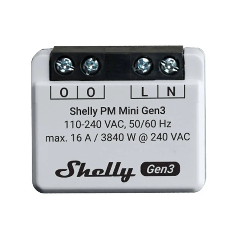 Shelly PM Mini Gen3 -ohjain, WiFi/Bluetooth universaali