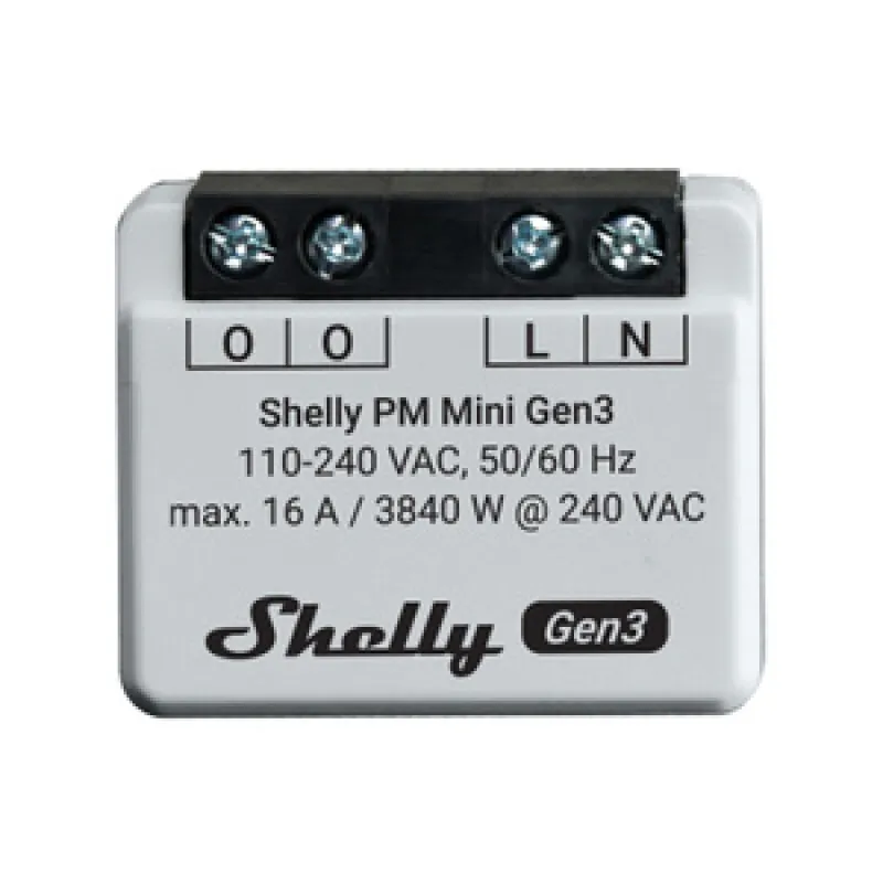 Shelly PM Mini Gen3 -ohjain, WiFi/Bluetooth universaali