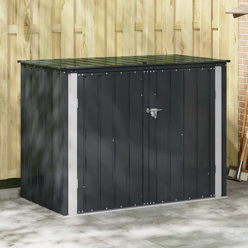 Sodo saugojimo dėžė Juoda 151,5 x 82 x 110,5 cm Plienas