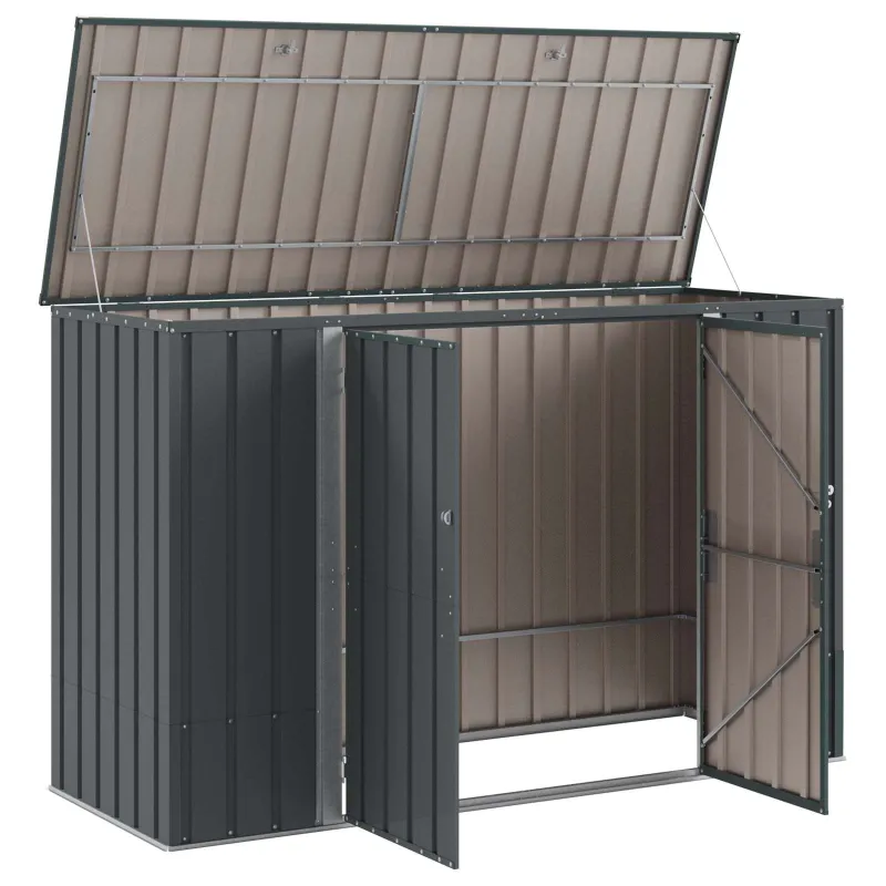 Sodo saugojimo dėžė Juoda 214 x 82 x 132 cm Plienas
