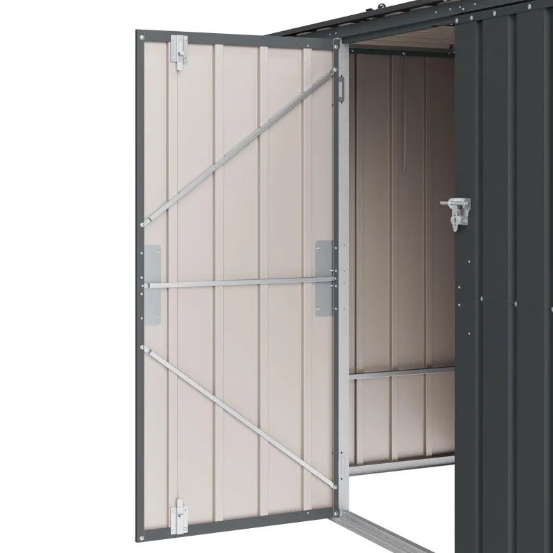 Sodo saugojimo dėžė Juoda 214 x 82 x 132 cm Plienas