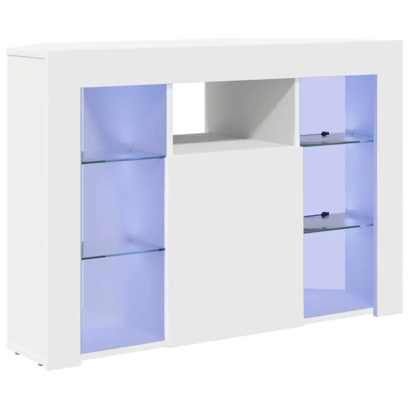 Kampinė LED televizoriaus spinta Balta 100x40x68cm