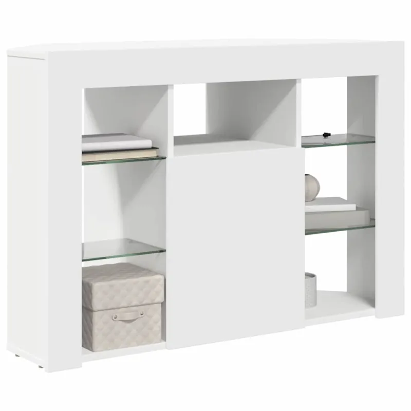Kampinė LED televizoriaus spinta Balta 100x40x68cm