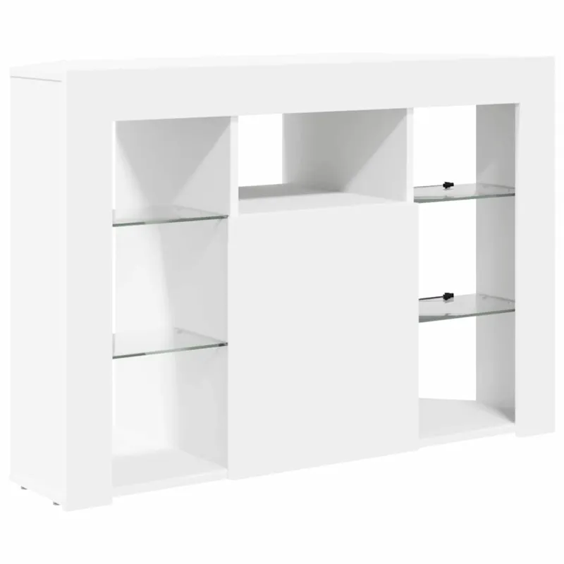 Kampinė LED televizoriaus spinta Balta 100x40x68cm