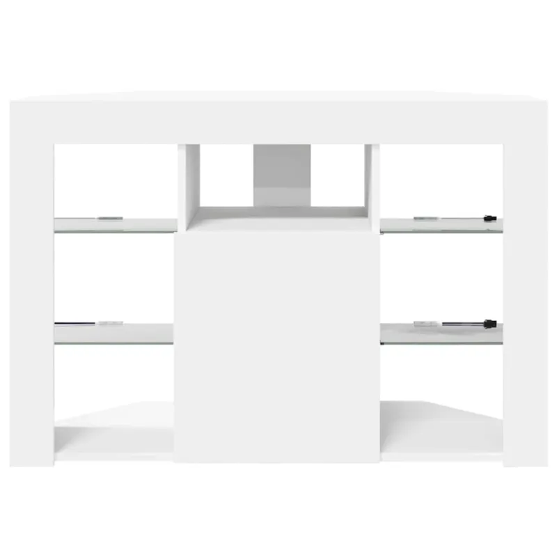 Kampinė LED televizoriaus spinta Balta 100x40x68cm