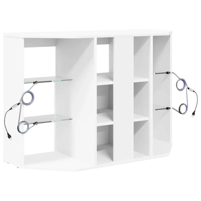 Kampinė LED televizoriaus spinta Balta 100x40x68cm