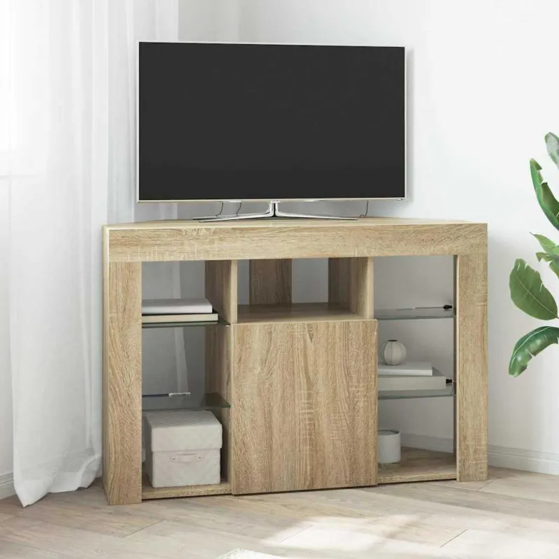 Kampinė LED televizoriaus spinta Sonoma ąžuolas 100x40x68cm