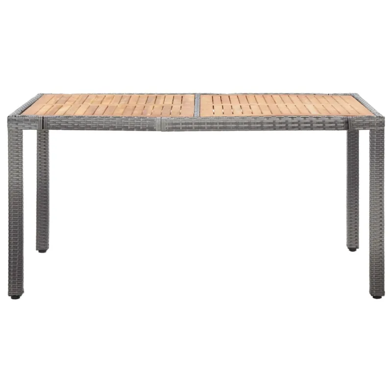 Ruokailuryhmä pehmusteilla, 7 osaa, harmaa, rattan