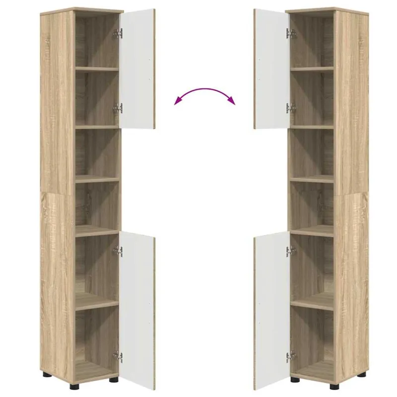 Vonios baldų rinkinys su stalčių 4 pcs Sonoma ąžuolas