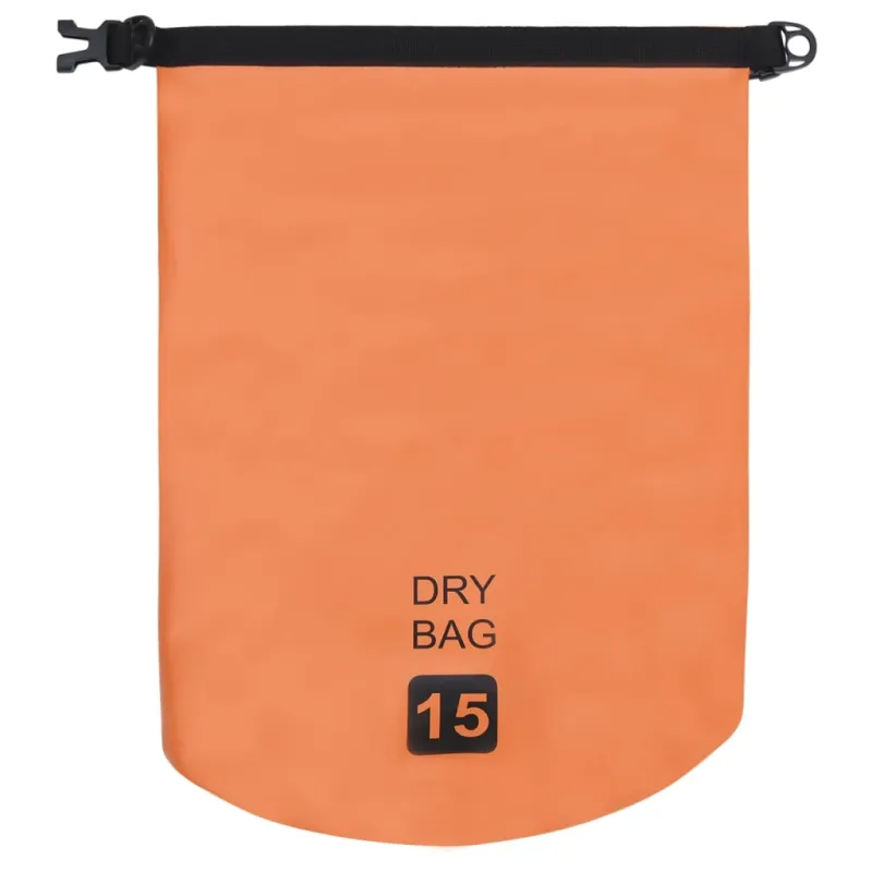 Vandeniui atsparus krepšys, oranžinės spalvos, PVC, 15l