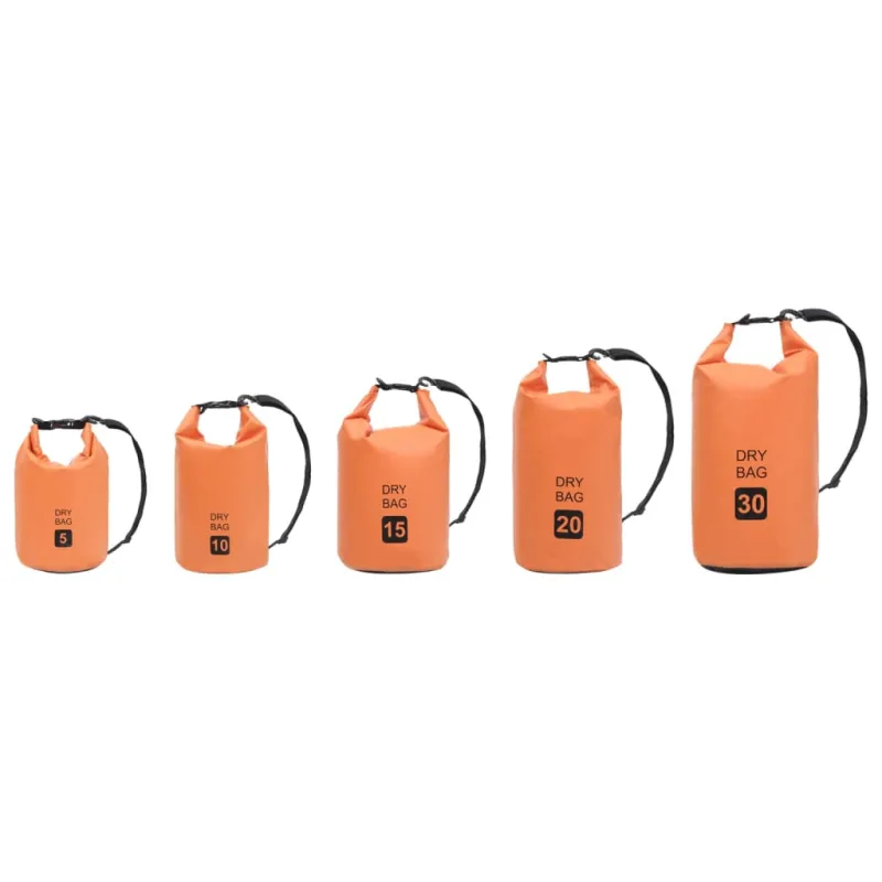 Vandeniui atsparus krepšys, oranžinės spalvos, PVC, 15l