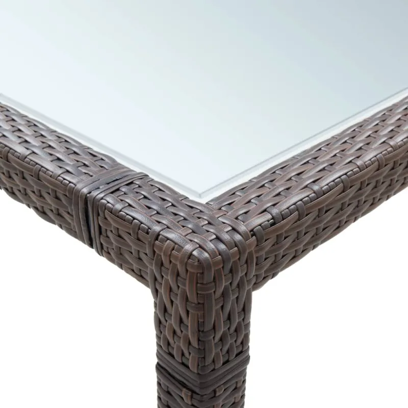 Lähiöruokailupöytä, ruskea, 200x150x74cm, polyrattana
