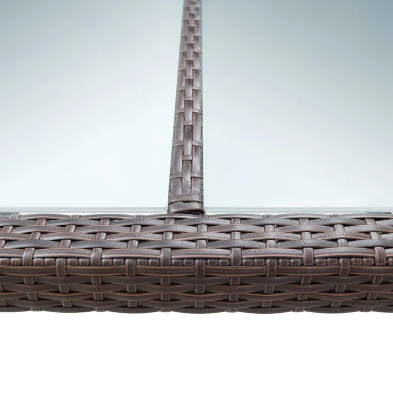 Lähiöruokailupöytä, ruskea, 200x150x74cm, polyrattana