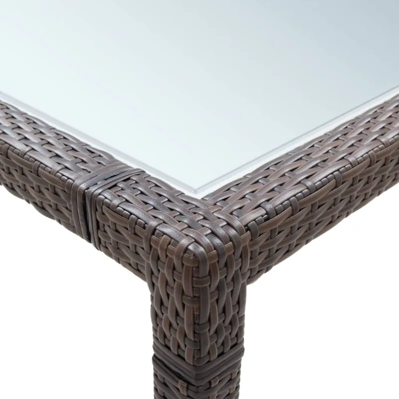 Sodo ruokapöytä, tummanruskea, 200x200x74cm, polyrattana