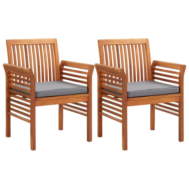 Sodo valgomojo kėdės su pagalvėlėmis, 2 vnt., akacijos masyvas