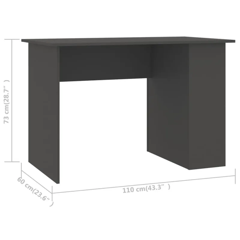 Rašomasis stalas, pilkos spalvos, 110x60x73cm, MDP