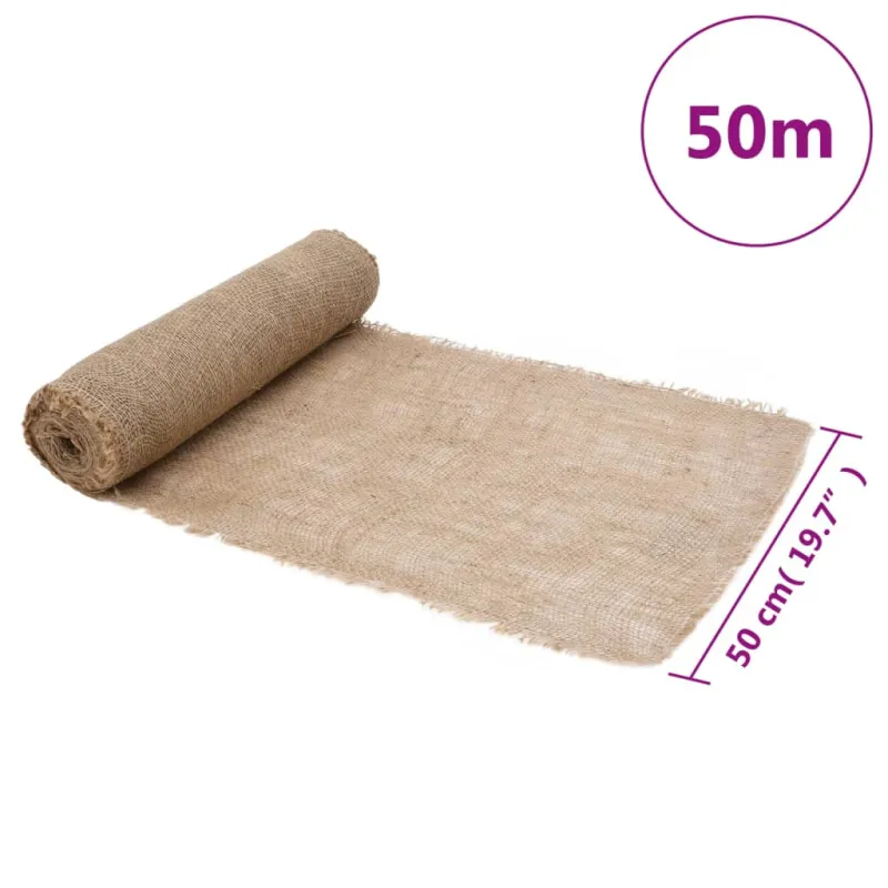 Džiuto ritinys 0,5 x 50 m, 100 % džiutas, 200 g/m²