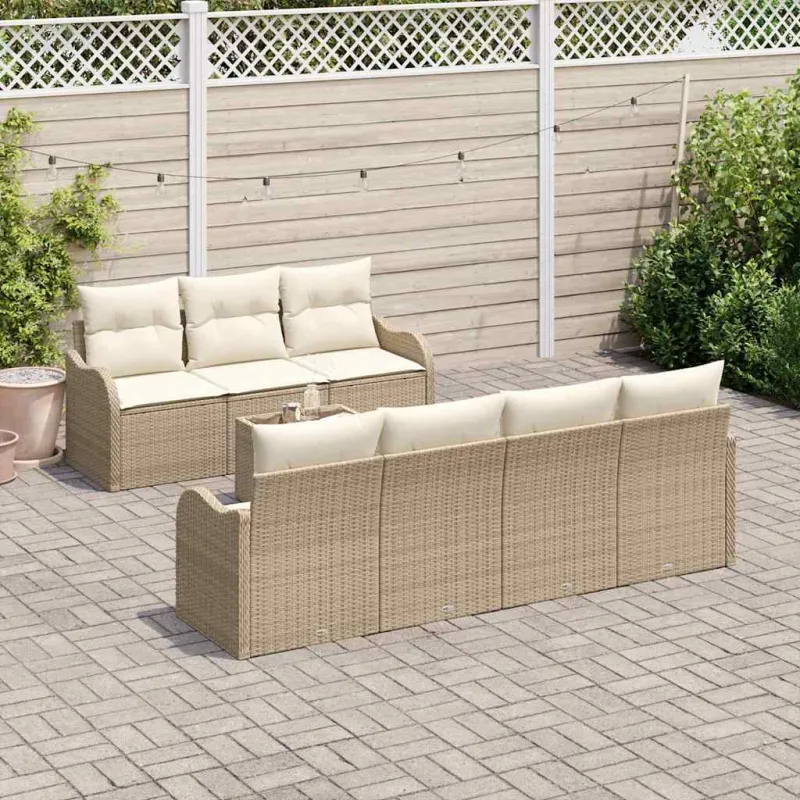 Sodo Sofų Rinkinys Smėlio 55 x 55 x 37 cm poliratanas