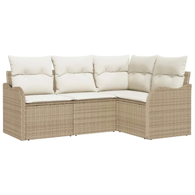 Sodo Sofų Rinkinys 4 pcs Smėlio poliratanas