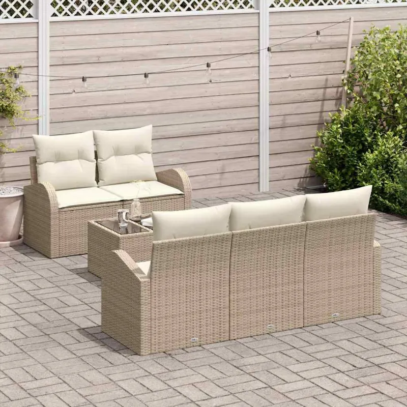 Sodo Sofų Rinkinys Smėlio 55 x 55 x 37 cm poliratanas