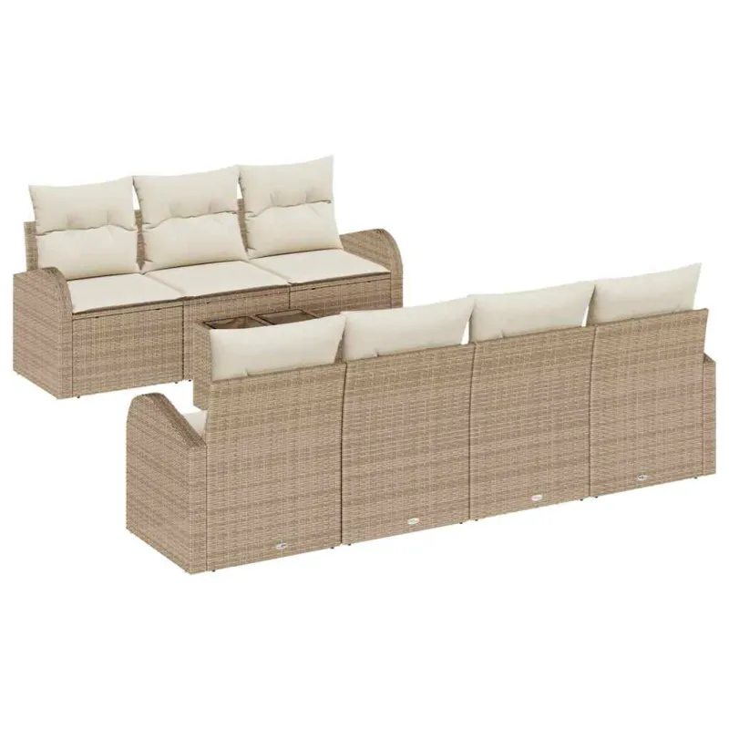 Sodo Sofų Rinkinys Smėlio 55 x 55 x 37 cm poliratanas