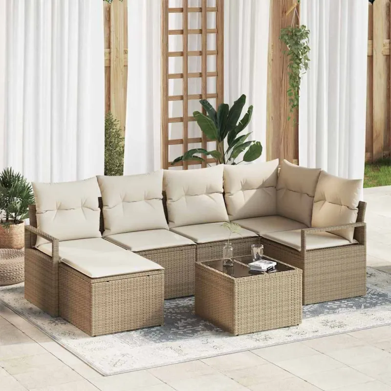 Sofos komplektas 7 pcs Smėlio poliratanas