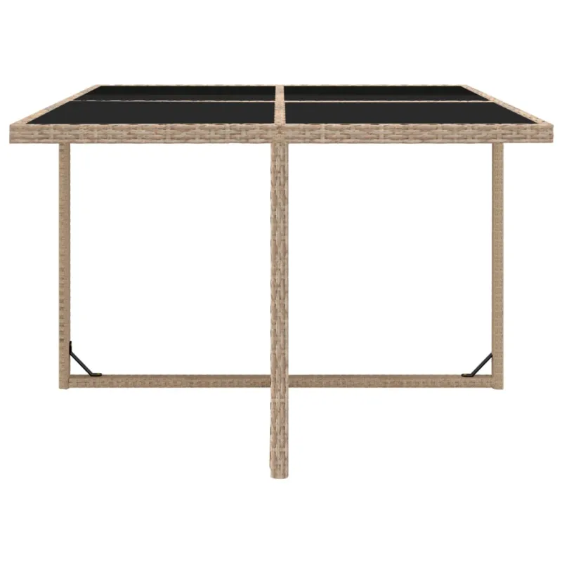 Ruokailuryhmä pehmusteilla, 5-osaa, hiekka, rattan