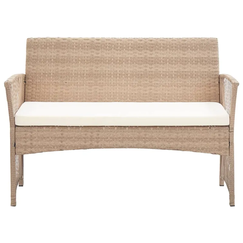 Sodo huonekalusetti tyynyine, 4-os osat, hiekka, rattan