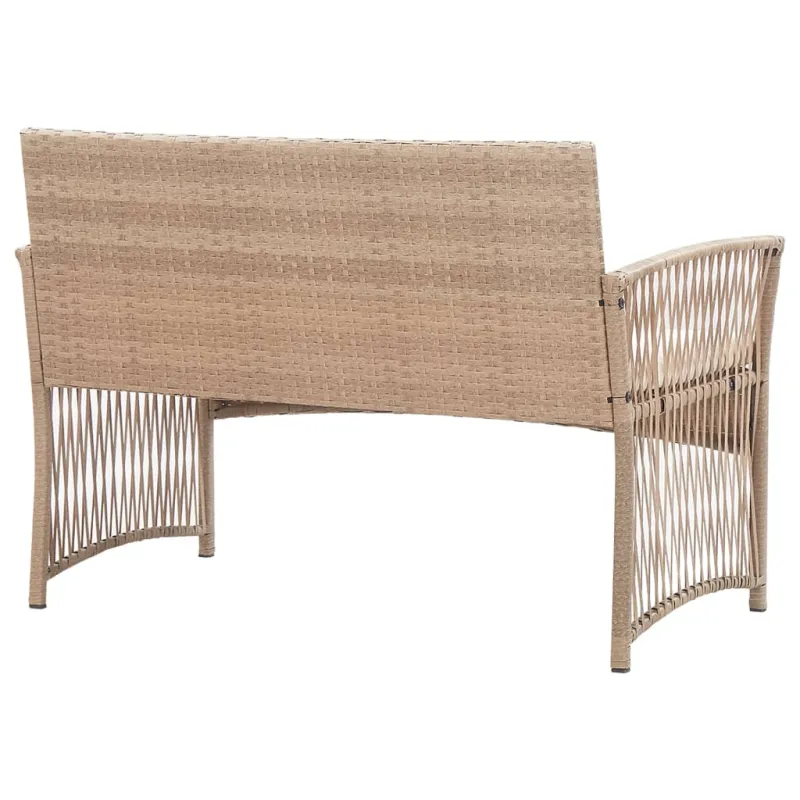 Sodo huonekalusetti tyynyine, 4-os osat, hiekka, rattan
